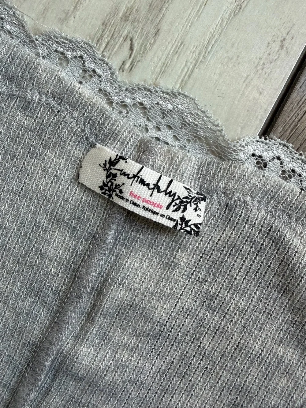 Free People Big Love Lace Trim Knit Button-Up Top
